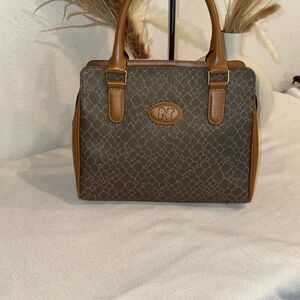 Authentic Nina Ricci Brown and Gray Satchel Bag